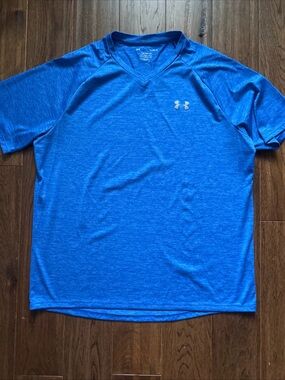 Under Armour Men's V Neck Tech Tee Royal Blue Heather XL Athletic Shirt